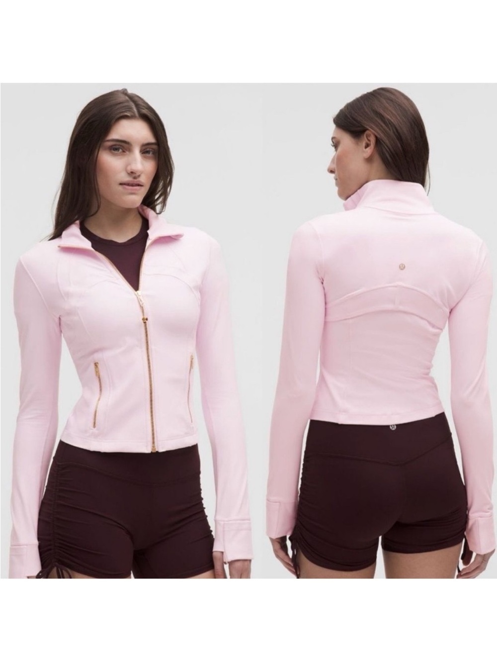 Lululemon Define Cropped Jacket Nulu Pink Organza / Gold